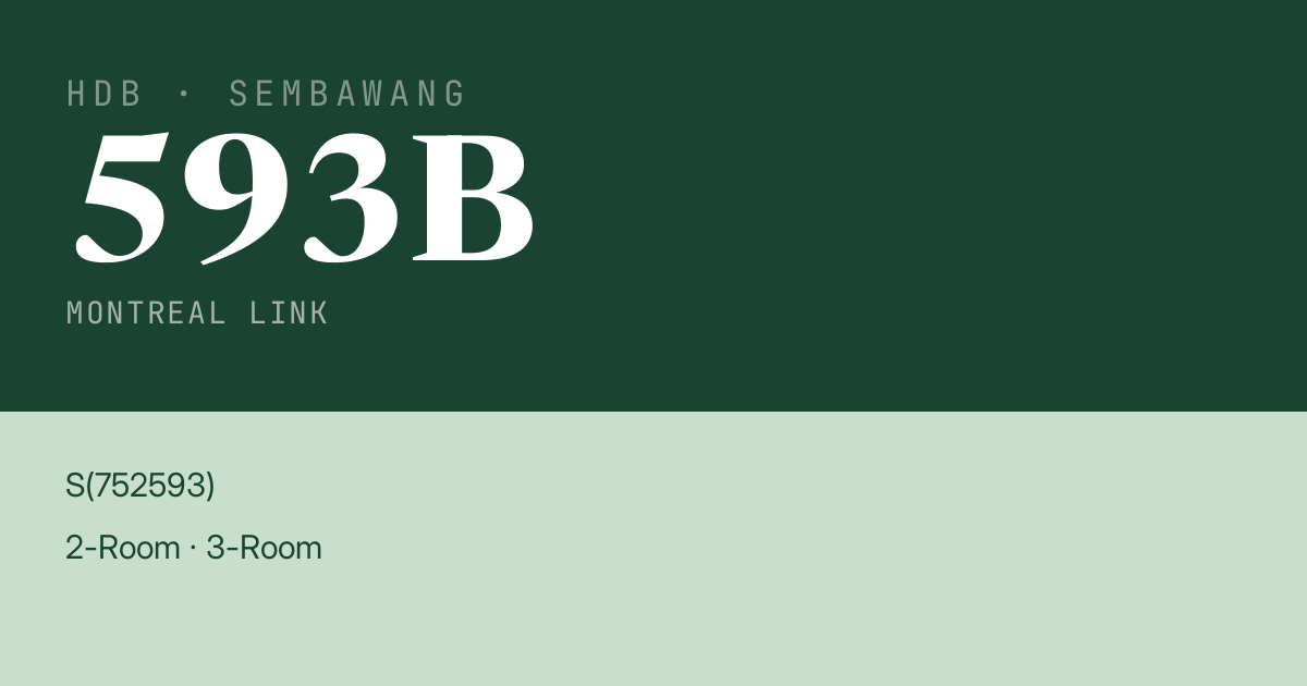 Blk 593B Montreal Link HDB Resale | Price, Transactions & Rental Data