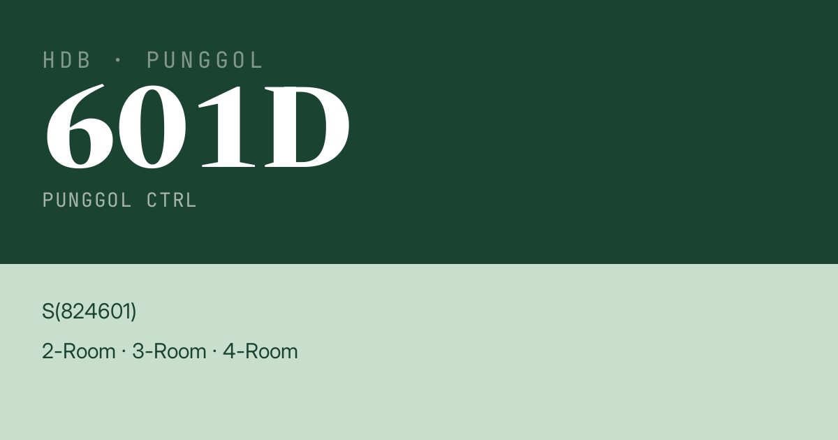 Blk 601D Punggol Ctrl HDB Resale | Price, Transactions & Rental Data