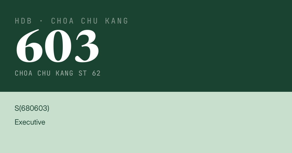 Blk 603 Choa Chu Kang St 62 HDB Resale | Price, Transactions & Rental Data