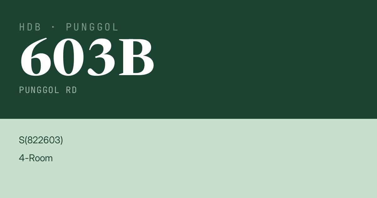 Blk 603B Punggol Rd HDB Resale | Price, Transactions & Rental Data