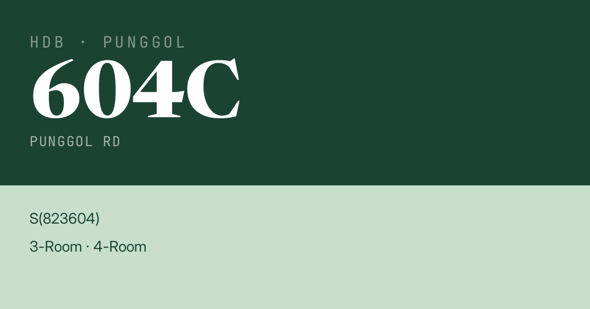 Blk 604C Punggol Rd HDB Resale | Price, Transactions & Rental Data