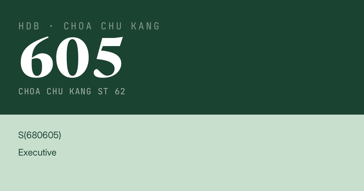Blk 605 Choa Chu Kang St 62 HDB Resale | Price, Transactions & Rental Data