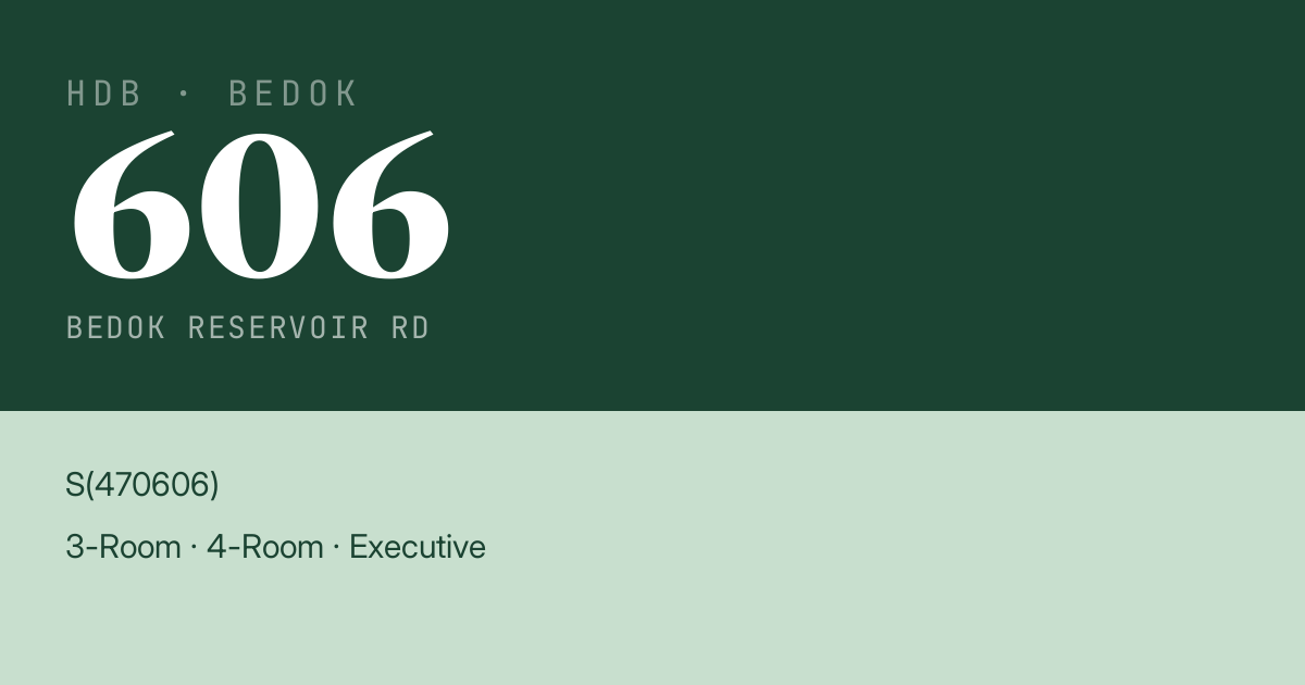 Blk 606 Bedok Reservoir Rd HDB Resale | Price, Transactions & Rental Data