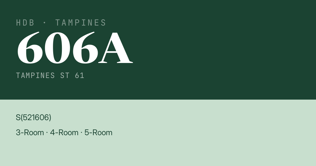 Blk 606A Tampines St 61 HDB Resale | Price, Transactions & Rental Data