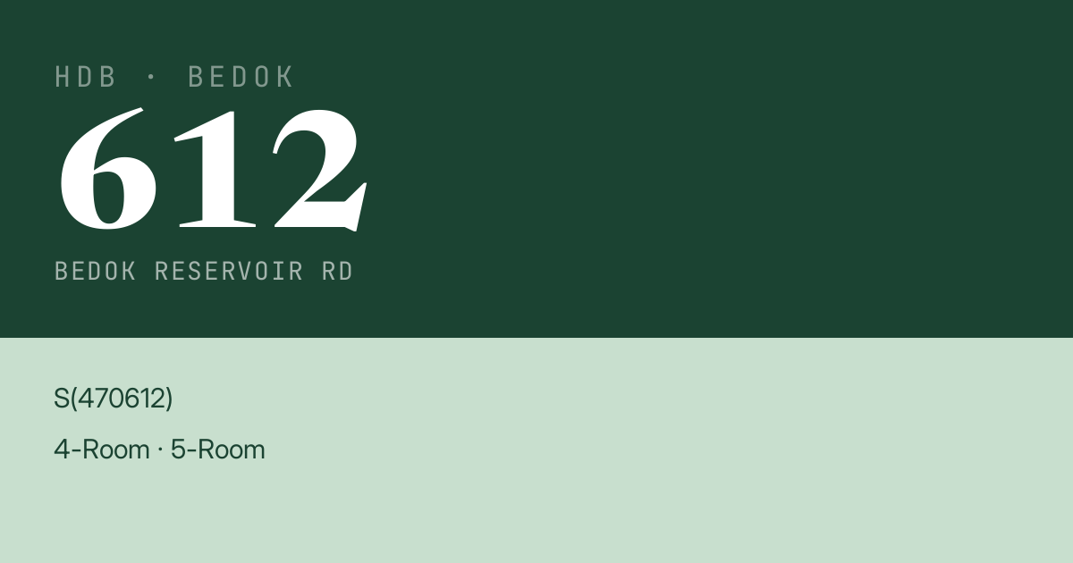 Blk 612 Bedok Reservoir Rd HDB Resale | Price, Transactions & Rental Data