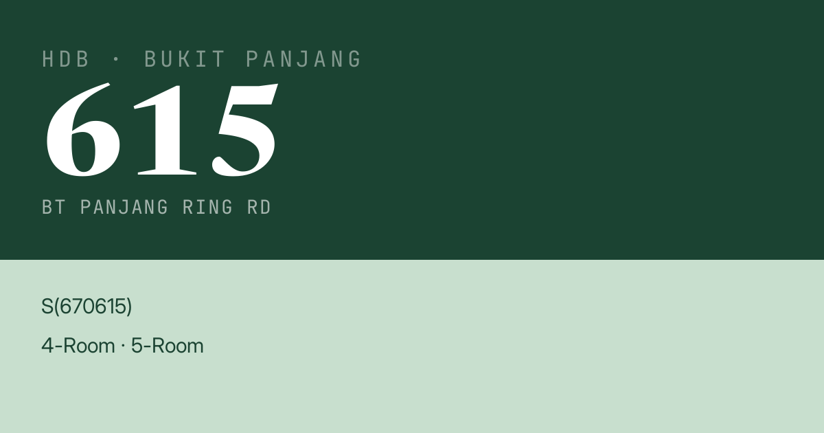 Blk 615 Bt Panjang Ring Rd HDB Resale | Price, Transactions & Rental Data
