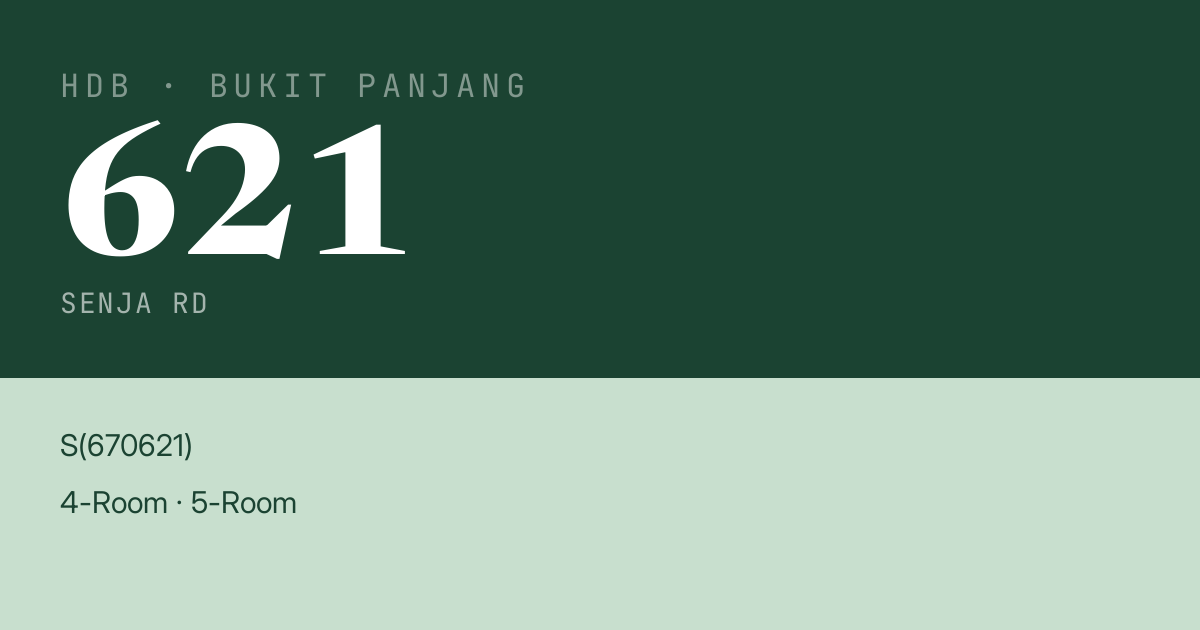 Blk 621 Senja Rd HDB Resale | Price, Transactions & Rental Data