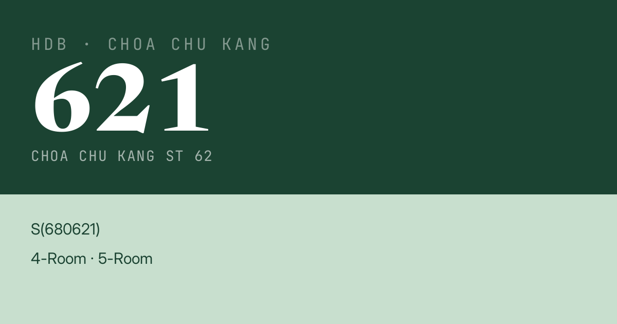 Blk 621 Choa Chu Kang St 62 HDB Resale | Price, Transactions & Rental Data