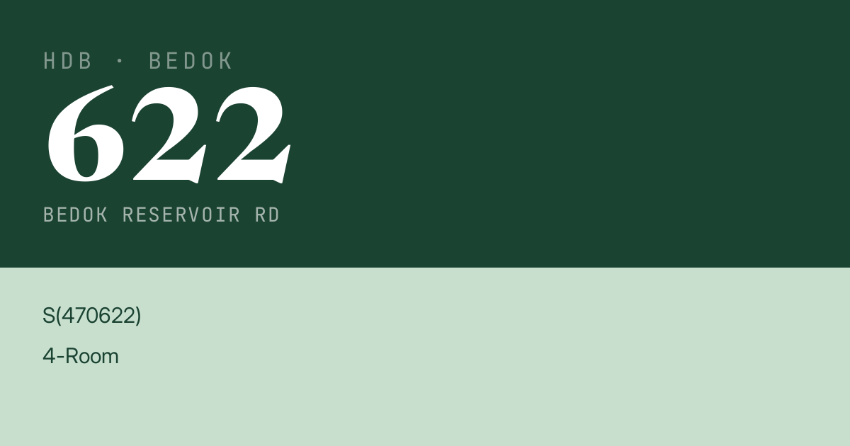Blk 622 Bedok Reservoir Rd HDB Resale | Price, Transactions & Rental Data