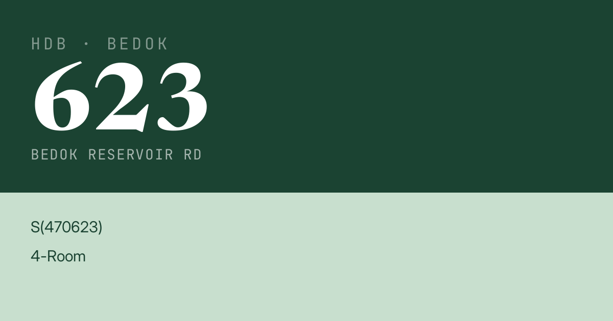 Blk 623 Bedok Reservoir Rd HDB Resale | Price, Transactions & Rental Data