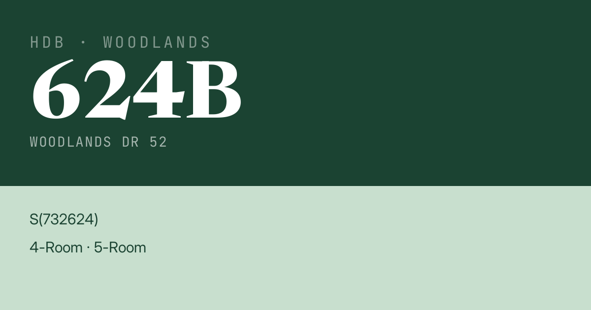 Blk 624B Woodlands Dr 52 HDB Resale | Price, Transactions & Rental Data