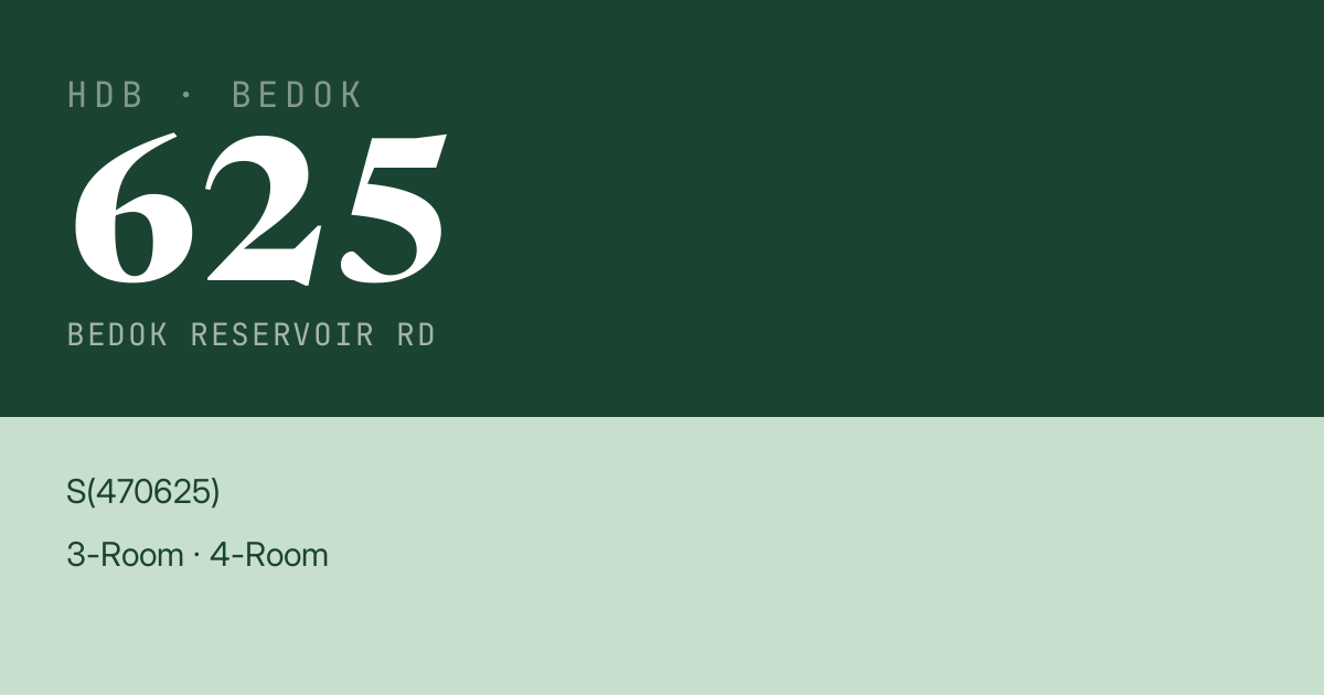 Blk 625 Bedok Reservoir Rd HDB Resale | Price, Transactions & Rental Data