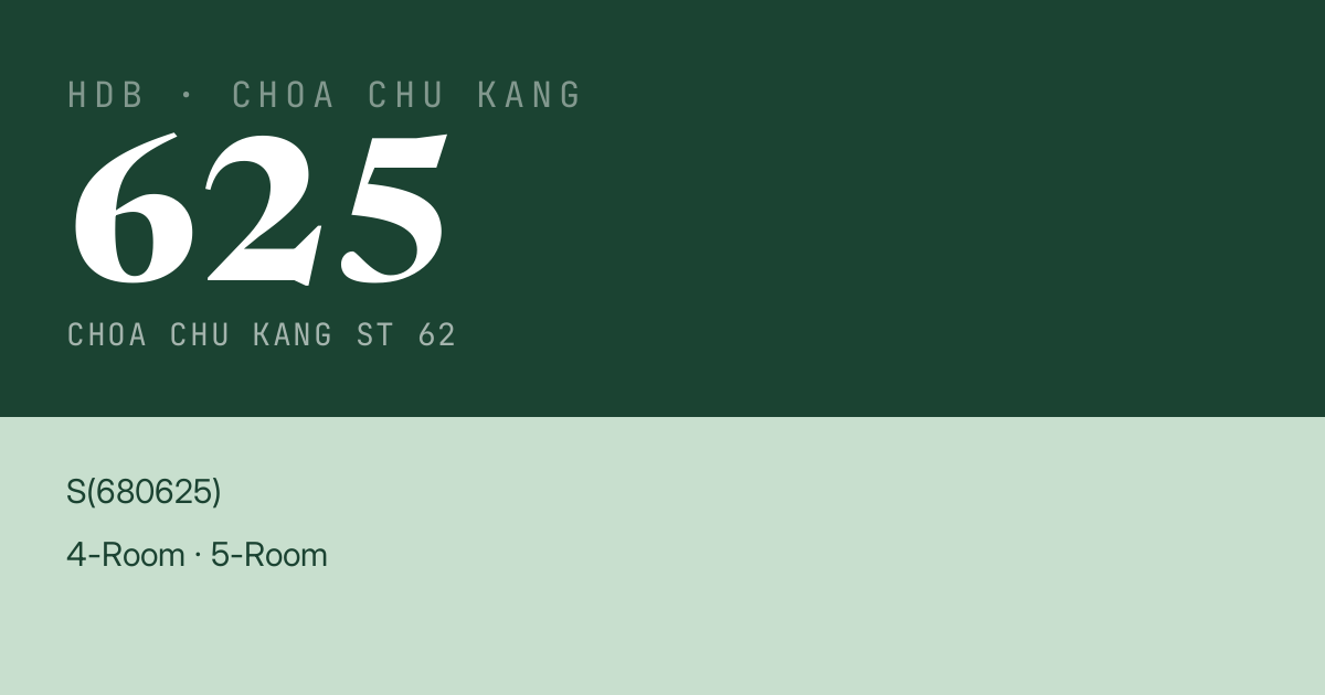 Blk 625 Choa Chu Kang St 62 HDB Resale | Price, Transactions & Rental Data