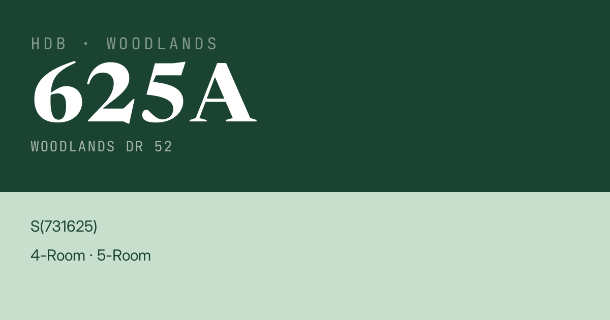 Blk 625A Woodlands Dr 52 HDB Resale | Price, Transactions & Rental Data