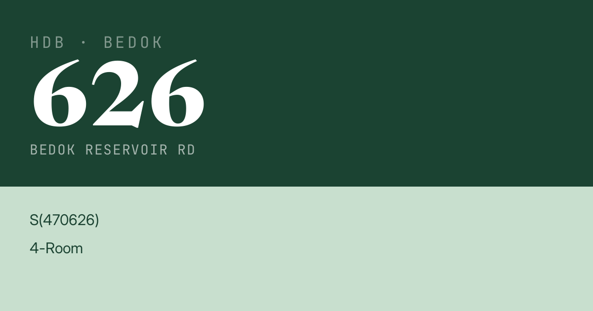 Blk 626 Bedok Reservoir Rd HDB Resale | Price, Transactions & Rental Data