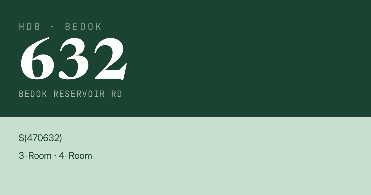 Blk 632 Bedok Reservoir Rd HDB Resale | Price, Transactions & Rental Data