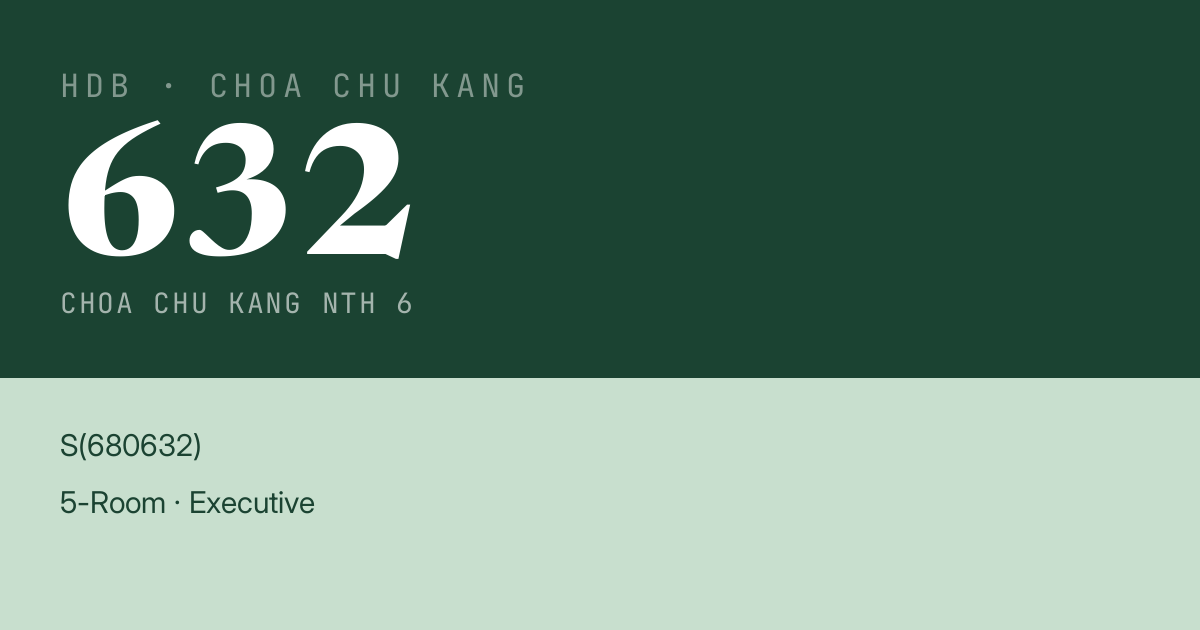 Blk 632 Choa Chu Kang Nth 6 HDB Resale | Price, Transactions & Rental Data