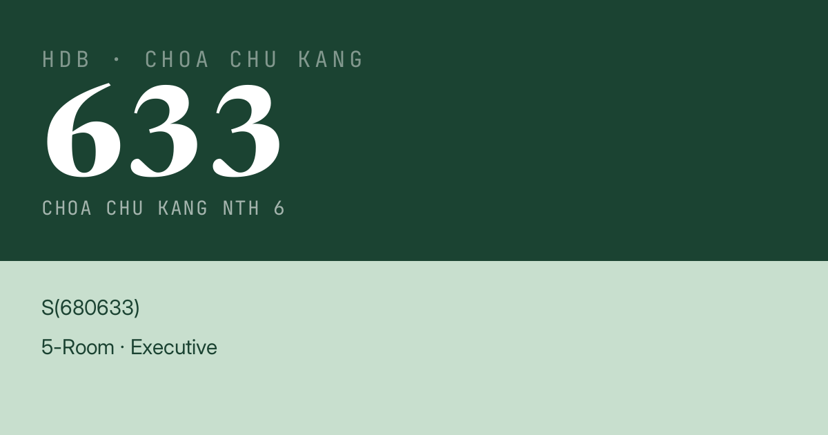 Blk 633 Choa Chu Kang Nth 6 HDB Resale | Price, Transactions & Rental Data