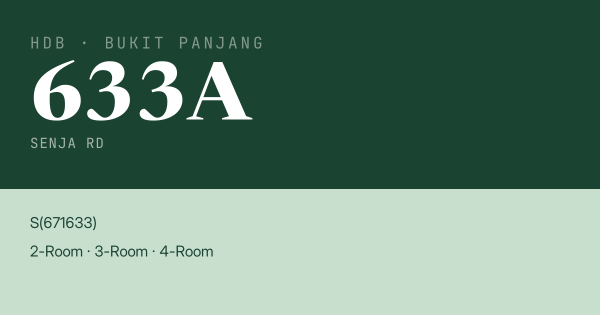 Blk 633A Senja Rd HDB Resale | Price, Transactions & Rental Data