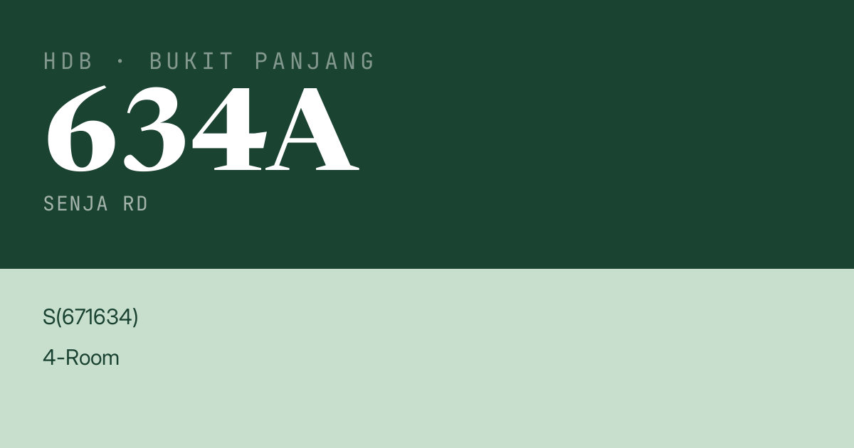 Blk 634A Senja Rd HDB Resale | Price, Transactions & Rental Data