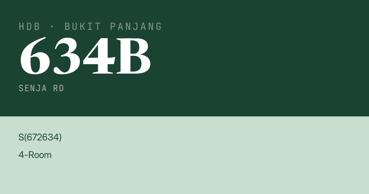 Blk 634B Senja Rd HDB Resale | Price, Transactions & Rental Data