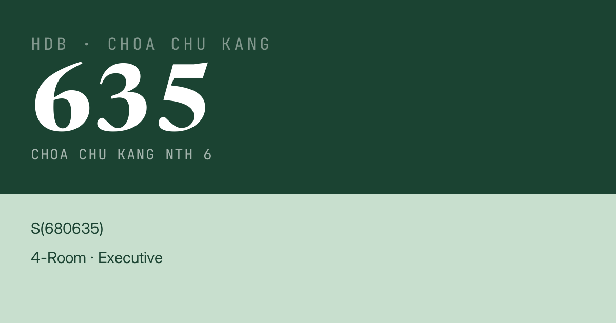 Blk 635 Choa Chu Kang Nth 6 HDB Resale | Price, Transactions & Rental Data