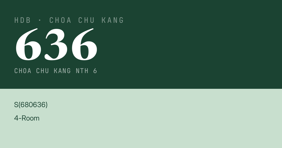 Blk 636 Choa Chu Kang Nth 6 HDB Resale | Price, Transactions & Rental Data