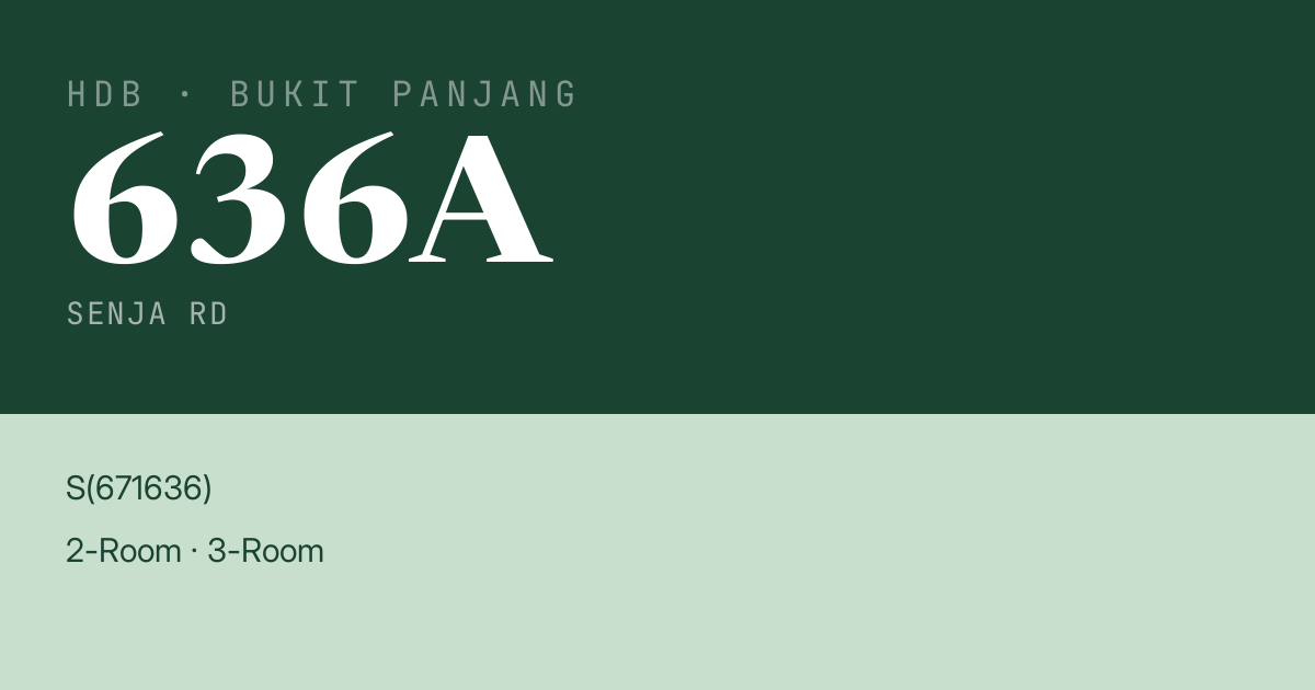 Blk 636A Senja Rd HDB Resale | Price, Transactions & Rental Data