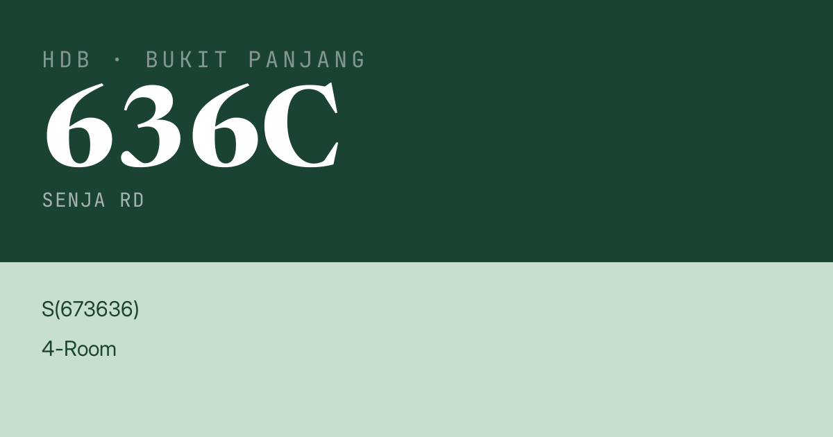 Blk 636C Senja Rd HDB Resale | Price, Transactions & Rental Data
