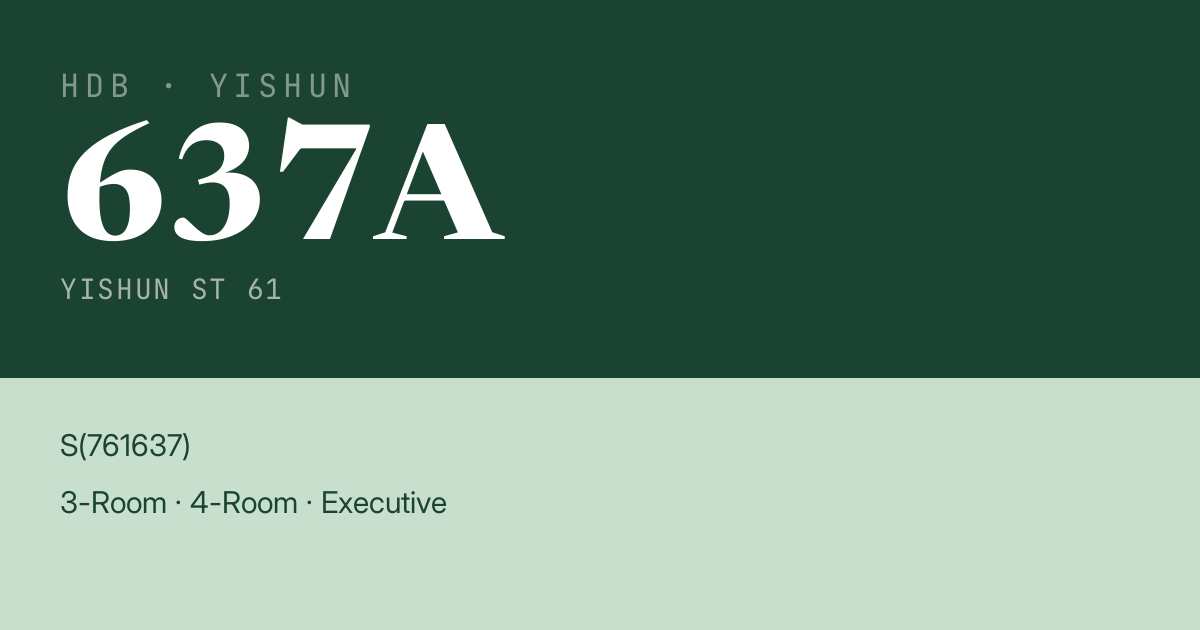 Blk 637A Yishun St 61 HDB Resale | Price, Transactions & Rental Data