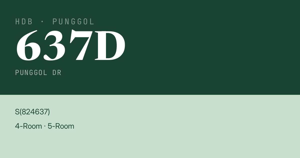 Blk 637D Punggol Dr HDB Resale | Price, Transactions & Rental Data