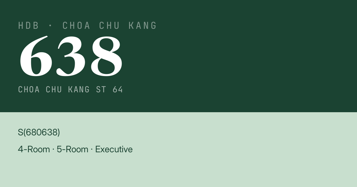 Blk 638 Choa Chu Kang St 64 HDB Resale | Price, Transactions & Rental Data