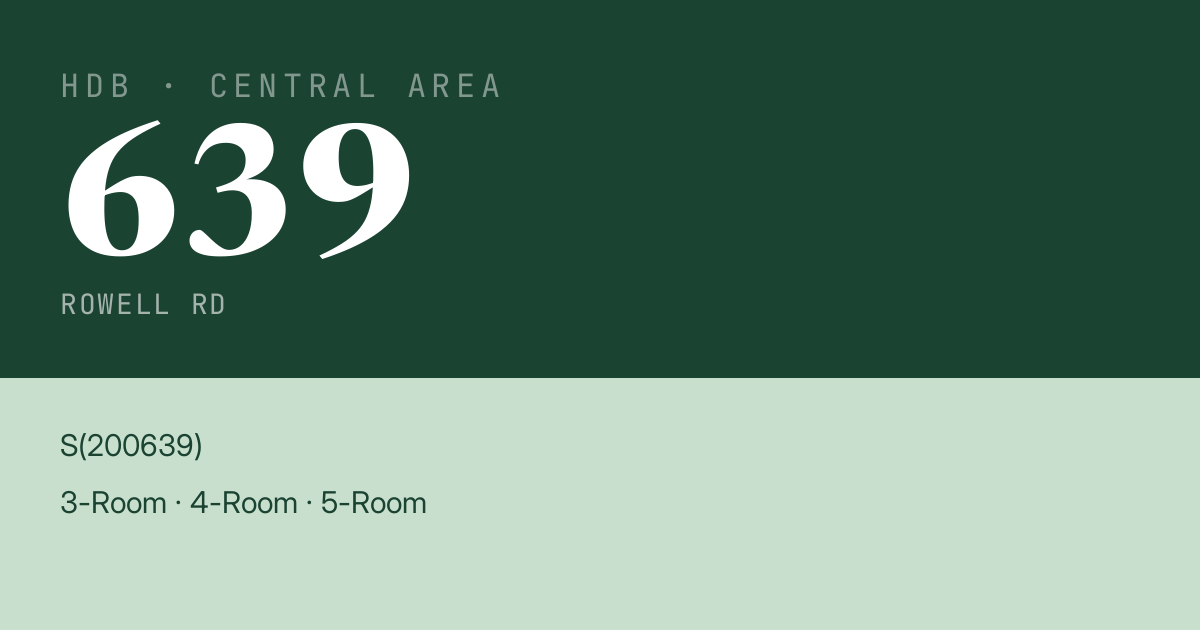 Blk 639 Rowell Rd HDB Resale | Price, Transactions & Rental Data