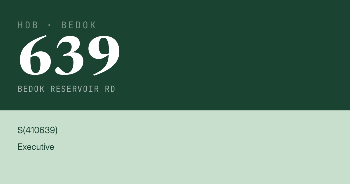 Blk 639 Bedok Reservoir Rd HDB Resale | Price, Transactions & Rental Data