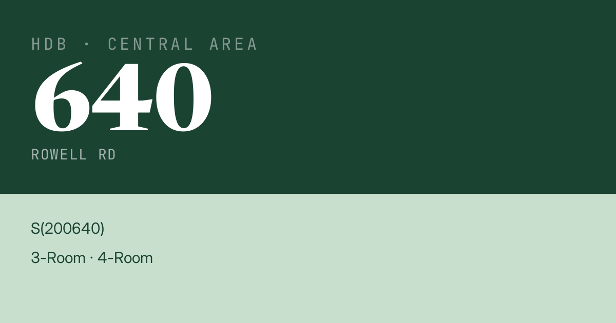 Blk 640 Rowell Rd HDB Resale | Price, Transactions & Rental Data