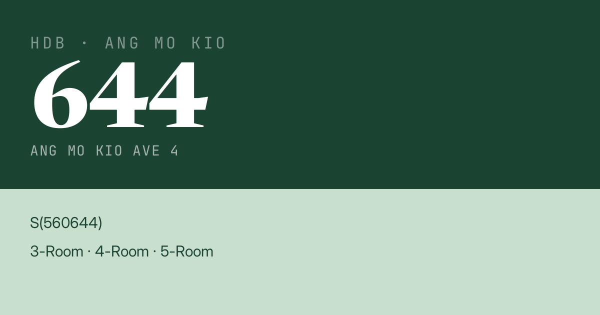Blk 644 Ang Mo Kio Ave 4 HDB Resale | Price, Transactions & Rental Data