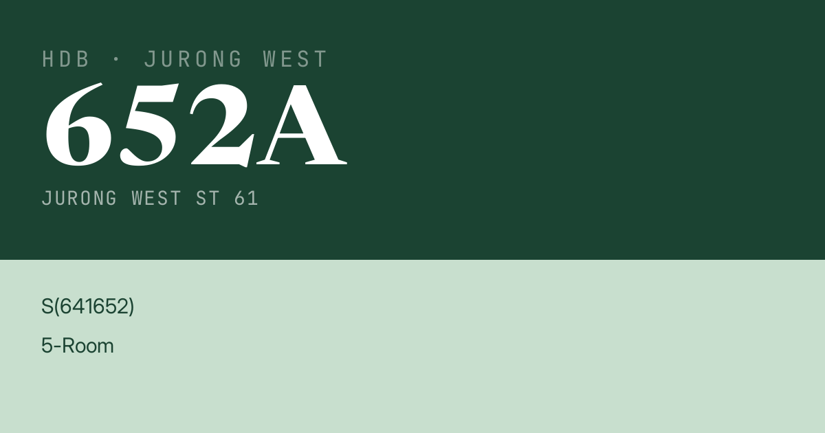 Blk 652A Jurong West St 61 HDB Resale | Price, Transactions & Rental Data