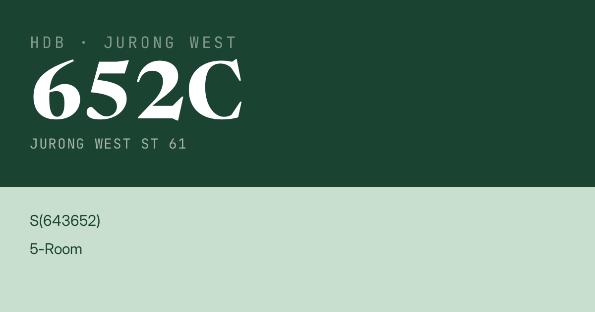 Blk 652C Jurong West St 61 HDB Resale | Price, Transactions & Rental Data