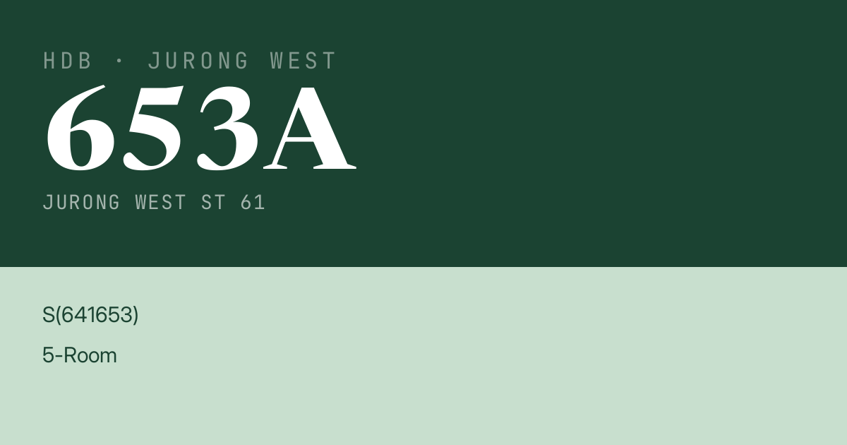 Blk 653A Jurong West St 61 HDB Resale | Price, Transactions & Rental Data