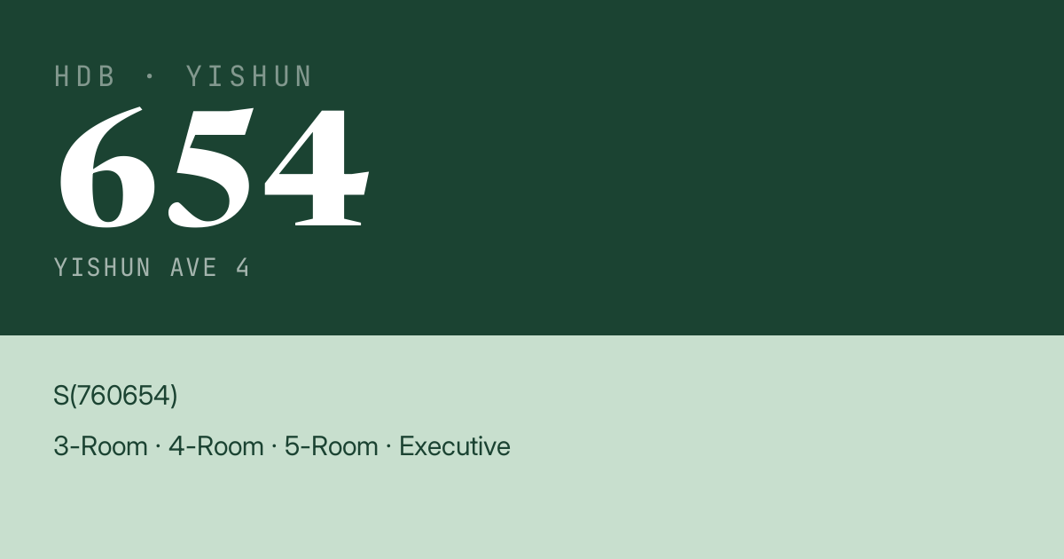 Blk 654 Yishun Ave 4 HDB Resale | Price, Transactions & Rental Data