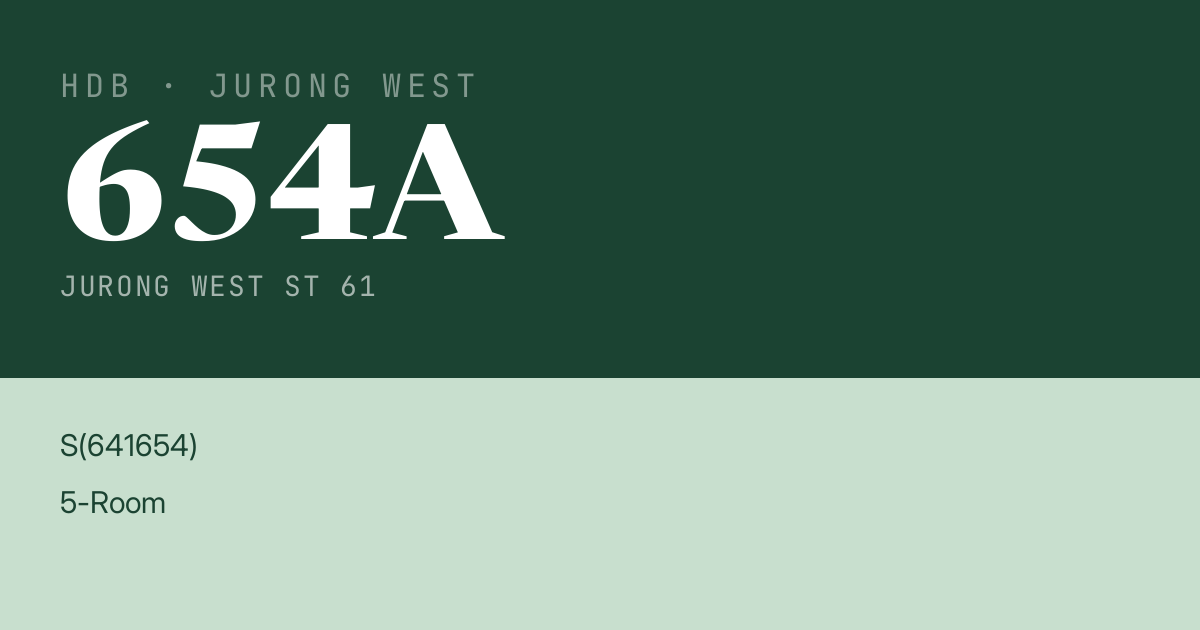 Blk 654A Jurong West St 61 HDB Resale | Price, Transactions & Rental Data