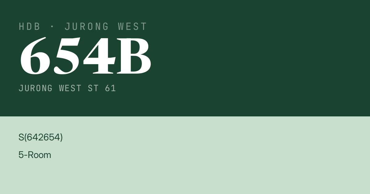 Blk 654B Jurong West St 61 HDB Resale | Price, Transactions & Rental Data