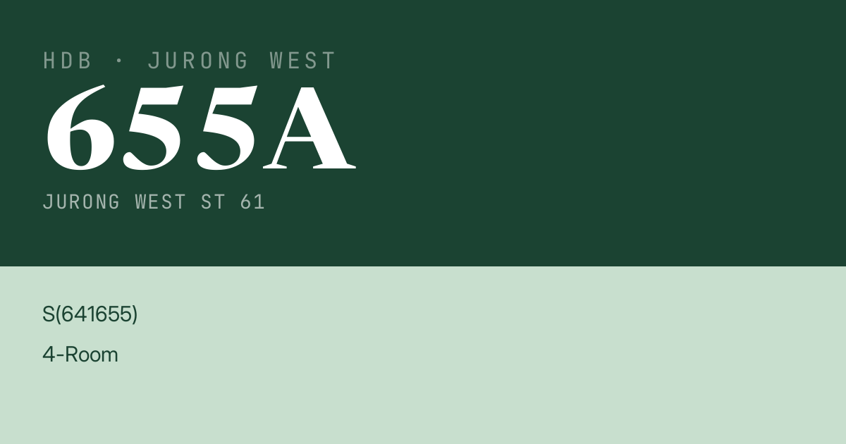 Blk 655A Jurong West St 61 HDB Resale | Price, Transactions & Rental Data