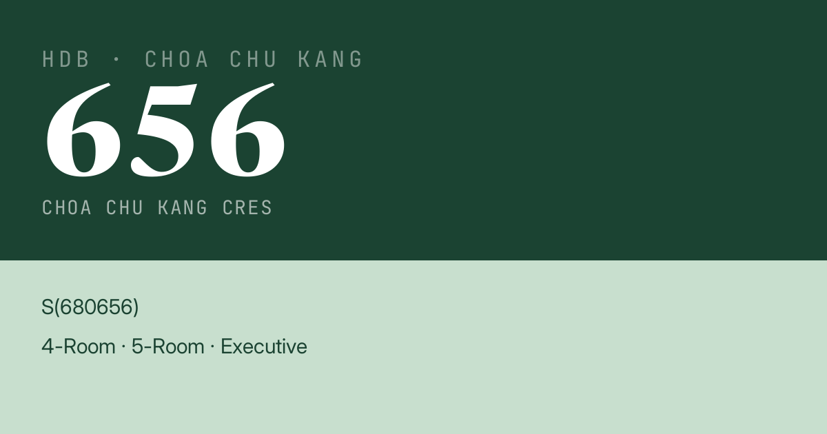 Blk 656 Choa Chu Kang Cres HDB Resale | Price, Transactions & Rental Data