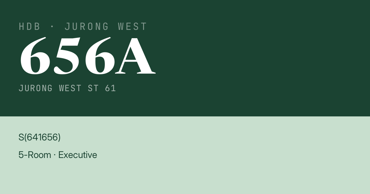Blk 656A Jurong West St 61 HDB Resale | Price, Transactions & Rental Data