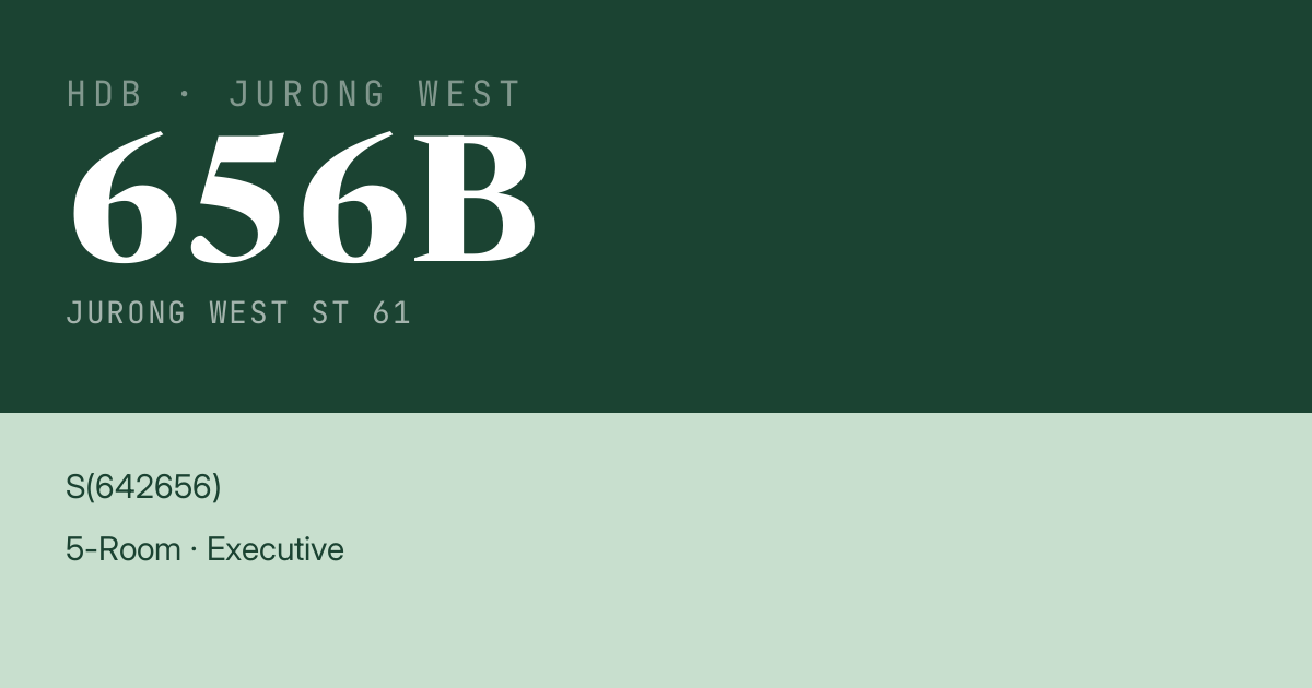 Blk 656B Jurong West St 61 HDB Resale | Price, Transactions & Rental Data