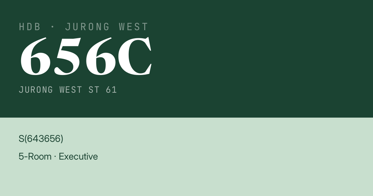 Blk 656C Jurong West St 61 HDB Resale | Price, Transactions & Rental Data