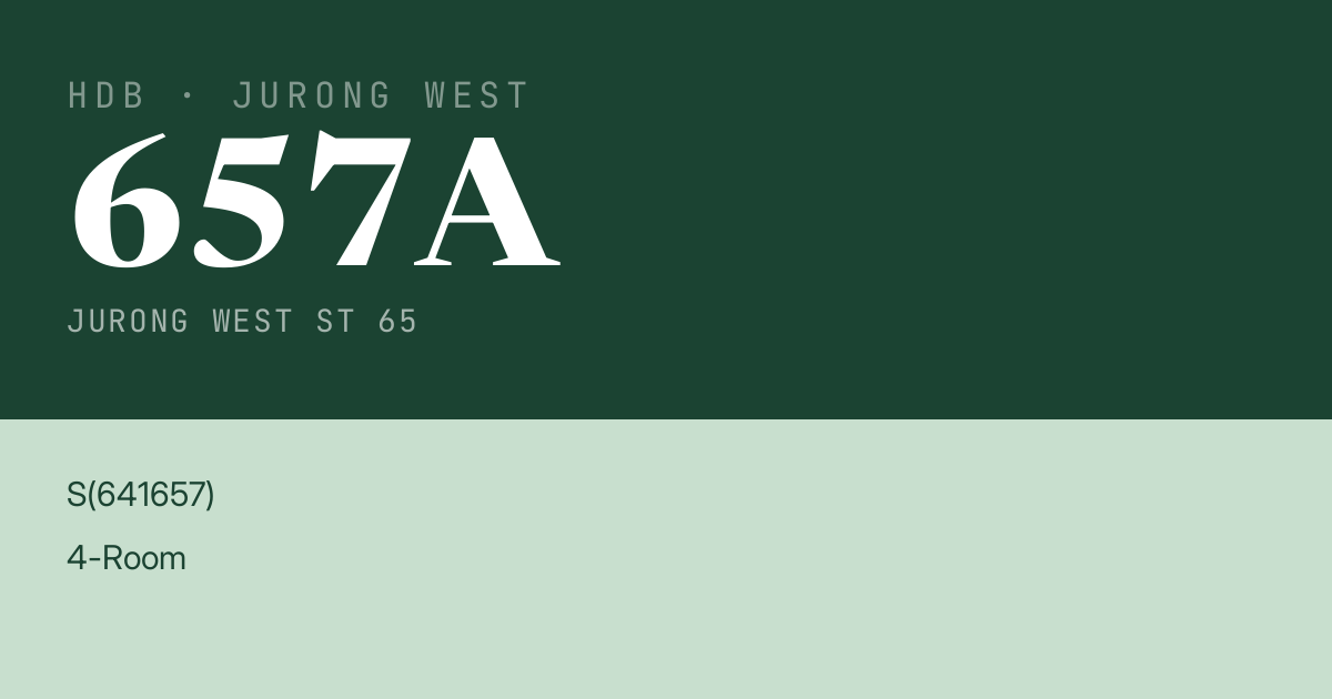 Blk 657A Jurong West St 65 HDB Resale | Price, Transactions & Rental Data
