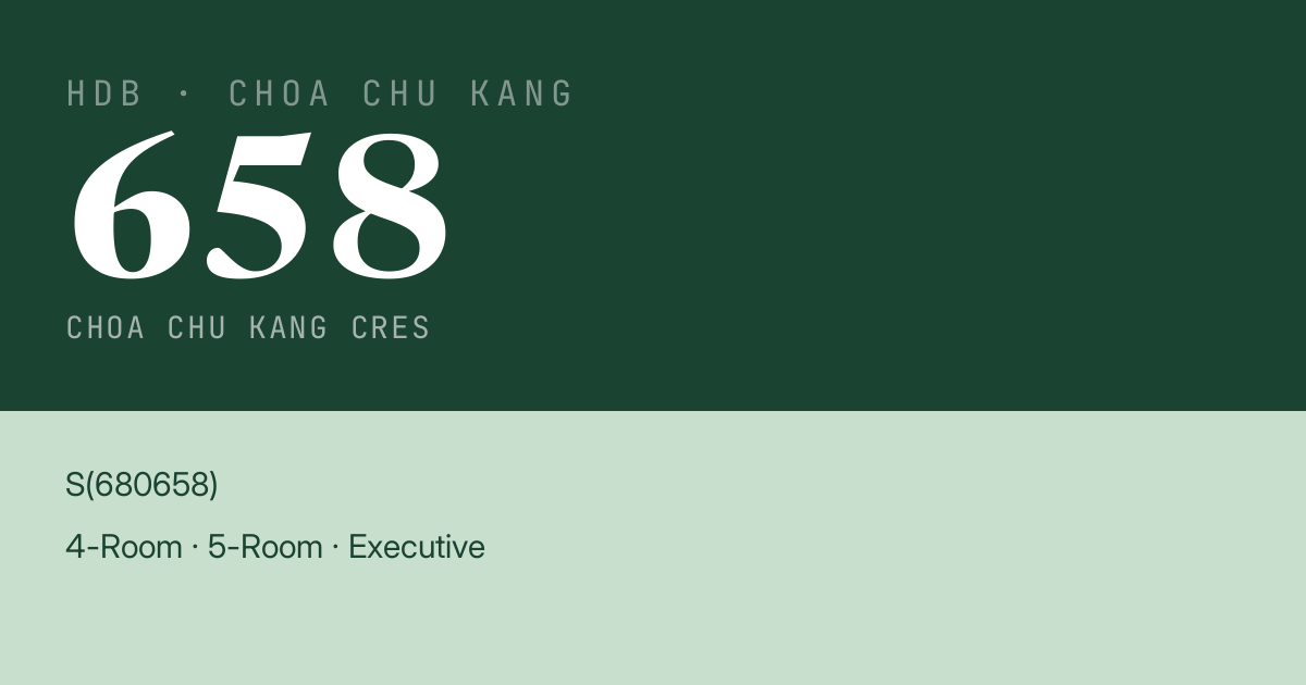 Blk 658 Choa Chu Kang Cres HDB Resale | Price, Transactions & Rental Data