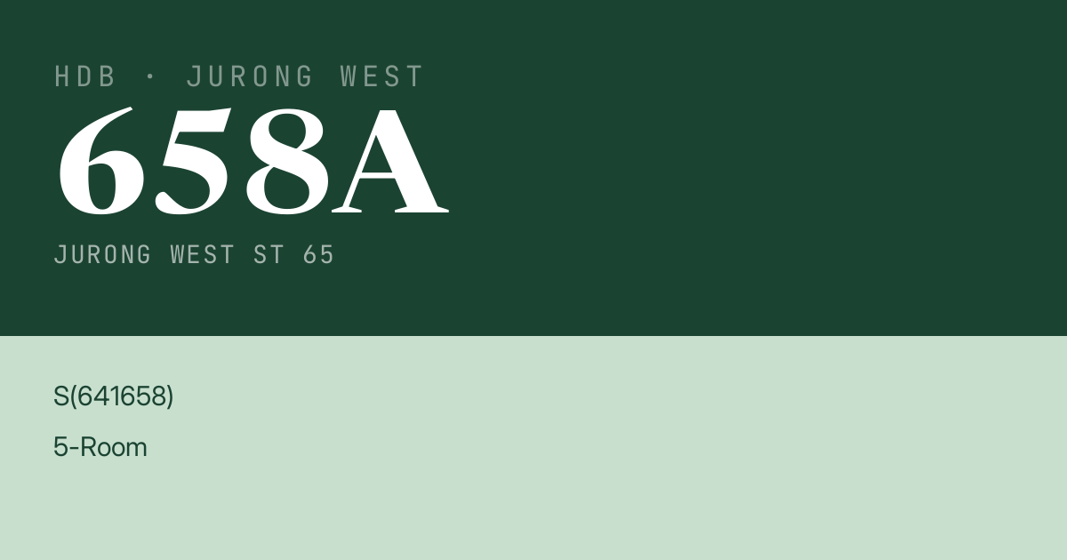 Blk 658A Jurong West St 65 HDB Resale | Price, Transactions & Rental Data
